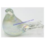 Iridescent Art Glass Bird Paperweight