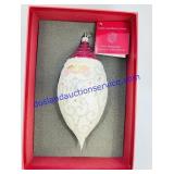 Reed & Barton Glass Santa Teardrop Ornament