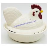 Small Ceramic Hen On Nest Lidded Dish