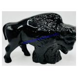 Haeger Large Ceramic Black Buffalo Figure