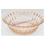 Diamond Pattern Rose Glass Serving Bowl