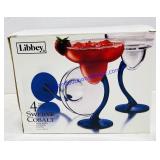 Libby 4 Cobalt Cocktail Glasses