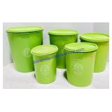 5 Piece Green Tupperware Set