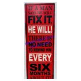 Novelty Tin Sign. 13ï¿½x5ï¿½