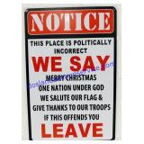 Novelty Tin Sign. 12ï¿½x8ï¿½