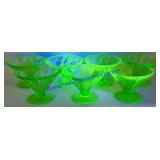 (7) Uranium Glass Sherbet Cups