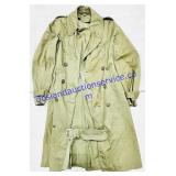 1950's U.S. Military Trench Coat Small Long