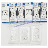 6 Wall Receptacles & 3 Covers
