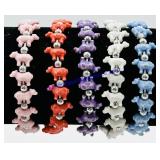 5 Elastic Plastic Animal Bead Bracelets