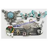 8 Mixed Metal Pins & Pendants