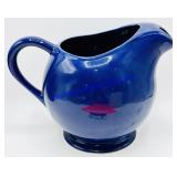 Blue Glaze Ice Shield Pottery Pitcher