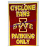 Iowa State Cyclones Parking Tin Sign. 18ï¿½x12ï¿½