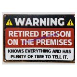 Novelty Warning Tin Sign. 12ï¿½x8ï¿½