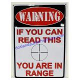Novelty Warning Tin Sign. 17ï¿½x12ï¿½