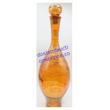 17' Orange Glass Swirl Bubble Stopper Decanter