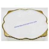 Fruit Pattern Gold Edge Milk Glass Fruit Platter