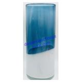 11' Tall Split Blue & White Glass Vase