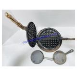Griswold Cast Iron Waffle Maker & 2 Cast Iron