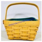 Longaberger Basket w/Plastic & Cloth Liners