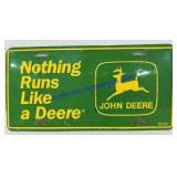 John Deer Metal License Plate.