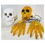 Plaster Skull & Electric Halloween Skull