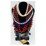 7 Mixed Beaded Necklaces