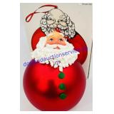 Glass Santa Ornament