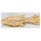 Hand-Carved Wooden Fish Sculpture