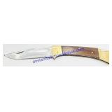 Wood & Bronze Handle Folding Pocket Knife