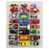 Plastic Toy Car Organizer w/ Miscellaneous Cars