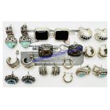 10 Pairs Sterling Silver Earrings