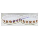 2 Federal Glass Patterned Baking Dishes