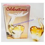 Standing Deer Glass Sculpture 9 Tall