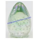 Iridescent Art Glass Teardrop Paperweight