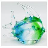 Blue & Green Art Glass Fish Paperweight