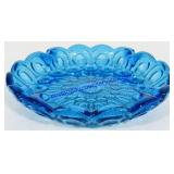 L.E. Smith 'Moon & Stars' Blue Glass Relish Dish
