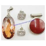 2 Sterling Pendants & Sterling Earring Pair