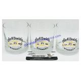 3 Jack Daniel's Whiskey Glasses