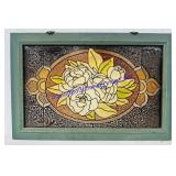 Framed Painted Glass Picture. 21ï¿½x14ï¿½