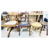 4 Mixed Antique Wooden Chairs
