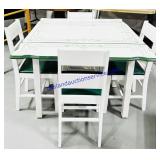 Metal Top Hidden Leaf Games Table w/ 4 Green
