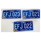 3 Iowa License Plates