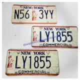3 New York License Plates