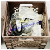 Milk Crate of Tool Wheels & Castors