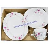 Fine China Bowl, Platter & Cups