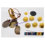 Military Buttons and Dog Tags