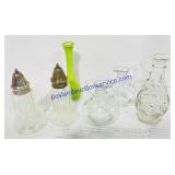 Glass Salt & Pepper Shakers, Pitchers and Vase