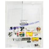 Misc Electronic Parts In Organizer