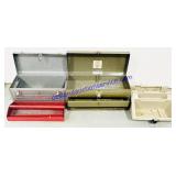 2 Metal & 1 Plastic Tool Boxes