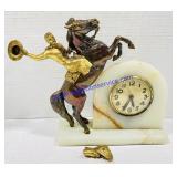 Vintage Onyx & Cast Iron Electric Clock (damage)